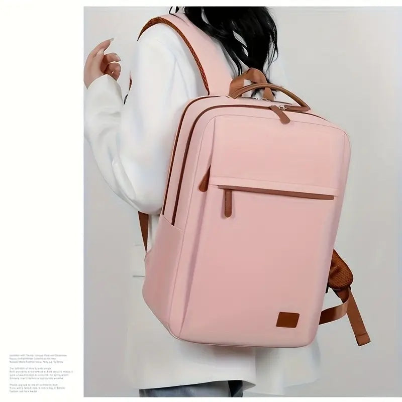 Business Computer Bag, Student School Bag, Solid Color And Versatile Travel Backpack