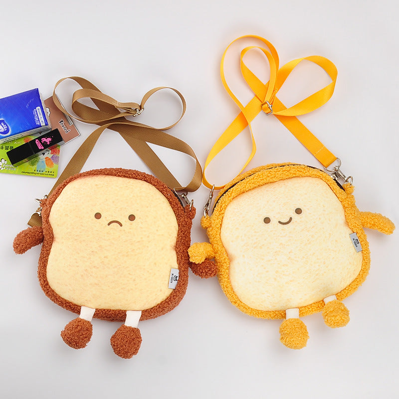 Cute Cartoon Toast Bread Messenger Bag