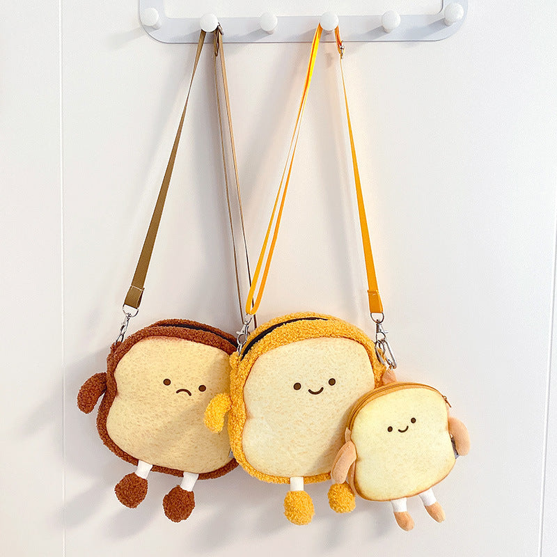 Cute Cartoon Toast Bread Messenger Bag