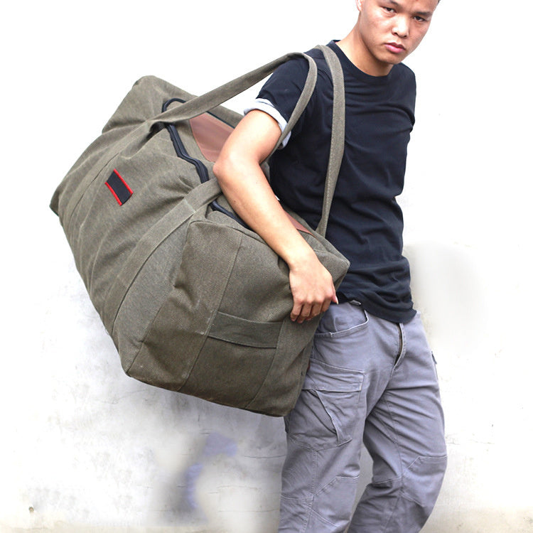 Large Capacity Canvas Hand Luggage Bag Travel Bag Men's Moving Big Bag