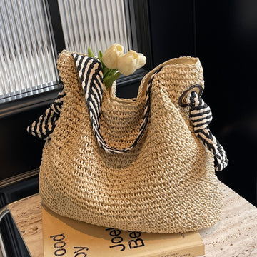 Summer Large Capacity Straw Women's Seaside Vacation Commuter Shoulder Bag