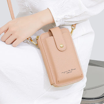 Korean Style Large Capacity Women's PU Mobile Phone Bag