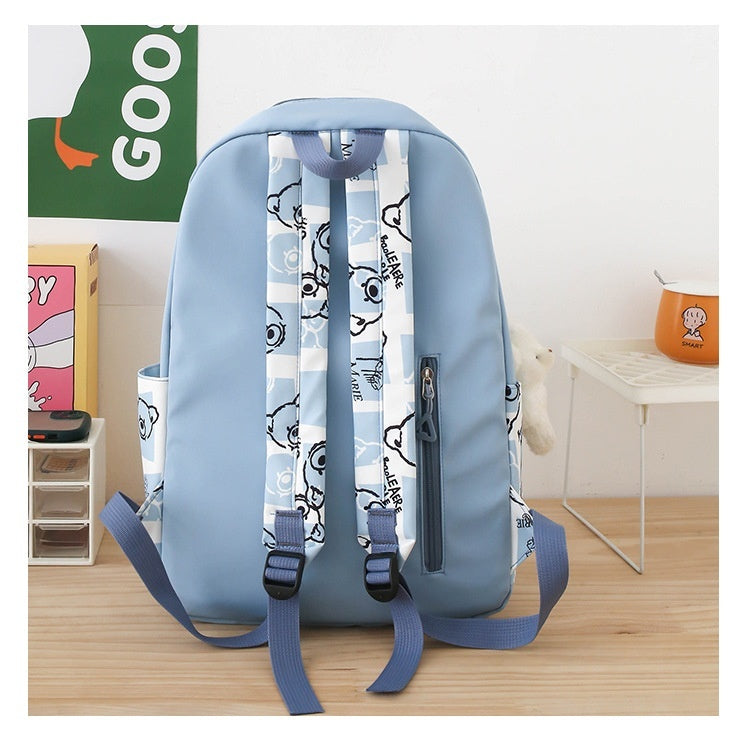 Elementary And Middle School Student Schoolbags Women's Cute Bear Lunch Box Three-piece Set