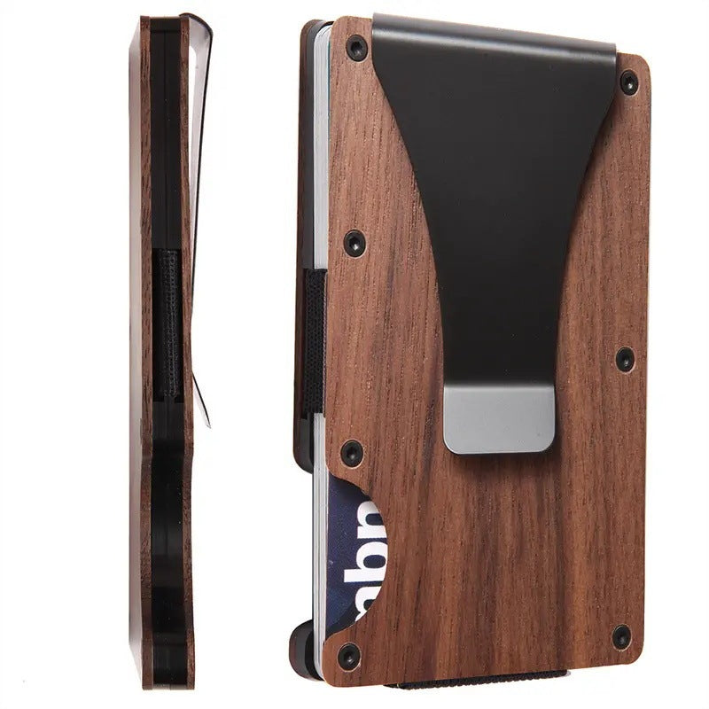 Card Sleeve Anti-theft Brush RFID Wooden Wallet