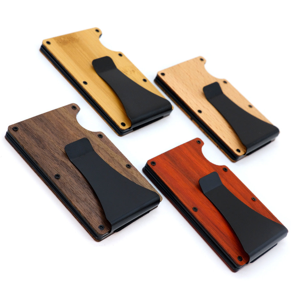 Card Sleeve Anti-theft Brush RFID Wooden Wallet