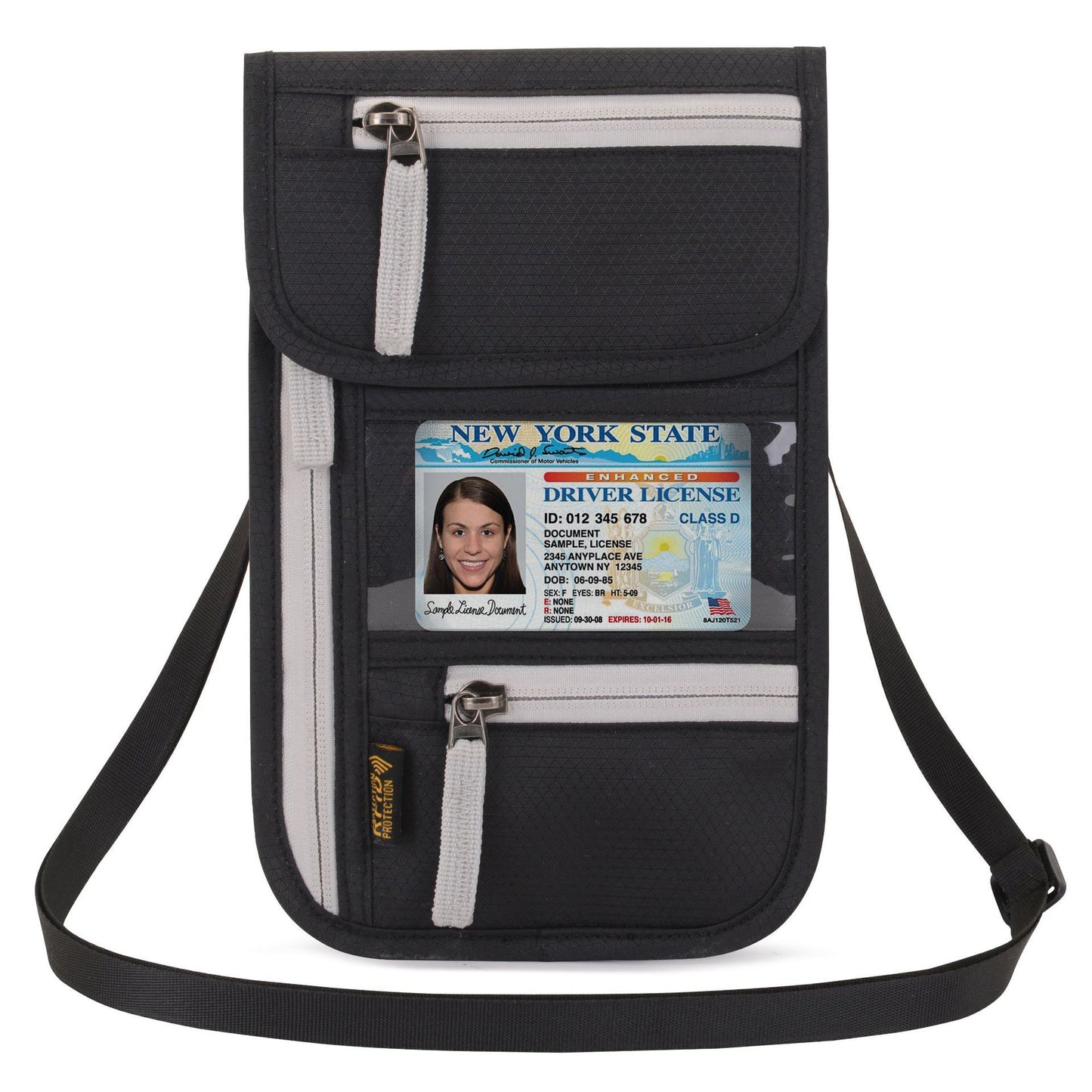 Travel Abroad Document Package Multi-functional Waterproof Neck Passport Holder