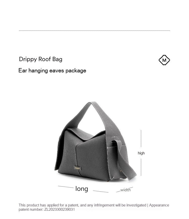 Ear-hanging Series Roof Closed-toe Layer Cowhide Commuter Portable Messenger Bag