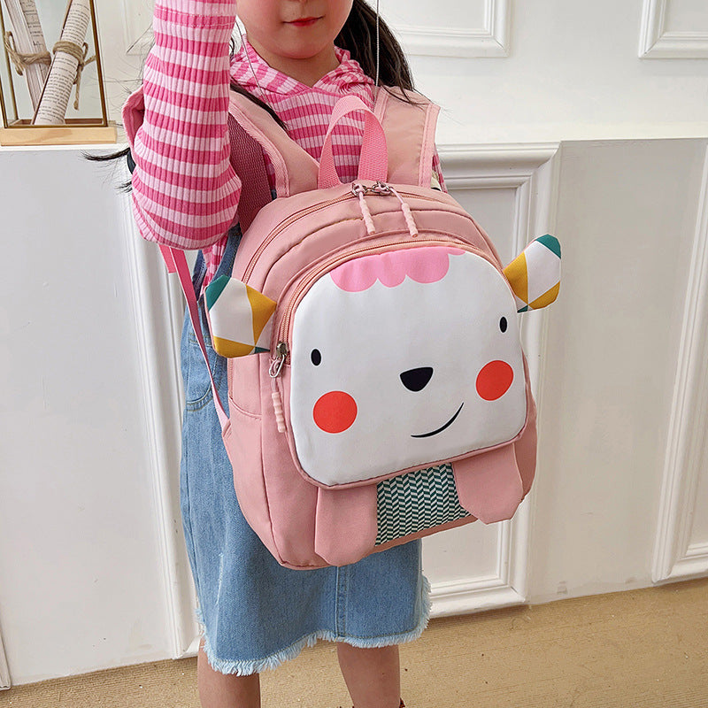 Kindergarten Fashion Burden Alleviation Backpack Cute Animal Image Macaron Color