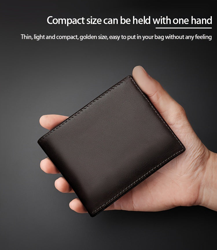 Anti-theft Swiping Texture Multiple Card Slots Three-fold Wallet