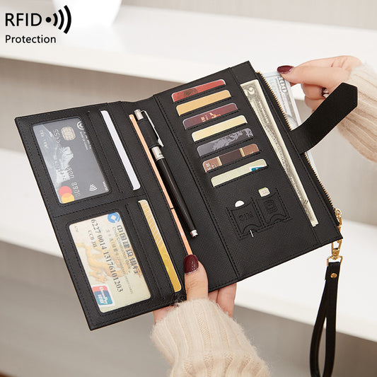 RFID Anti-magnetic Passport Holder Multifunctional Long Ladies Wallet