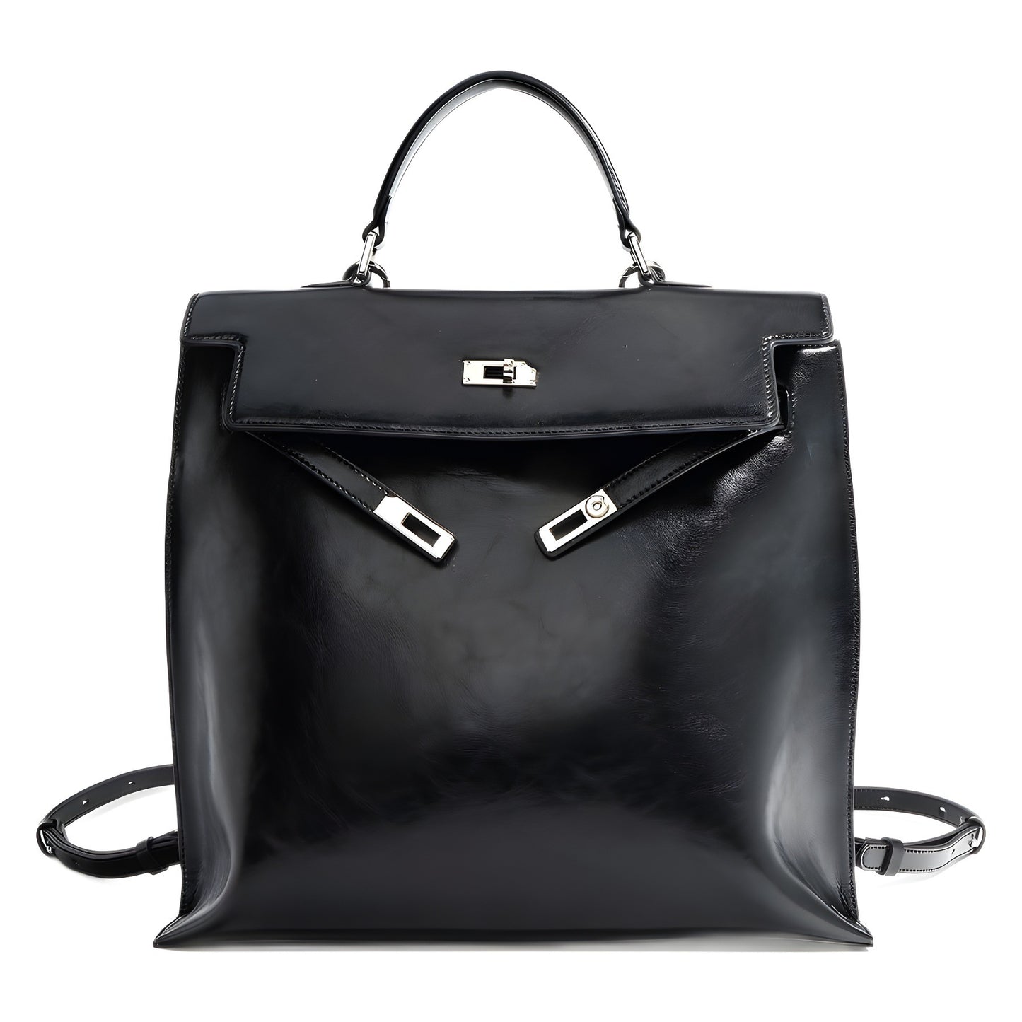 Single Double-shoulder All-matching Large Capacity Premium Leather Handbag