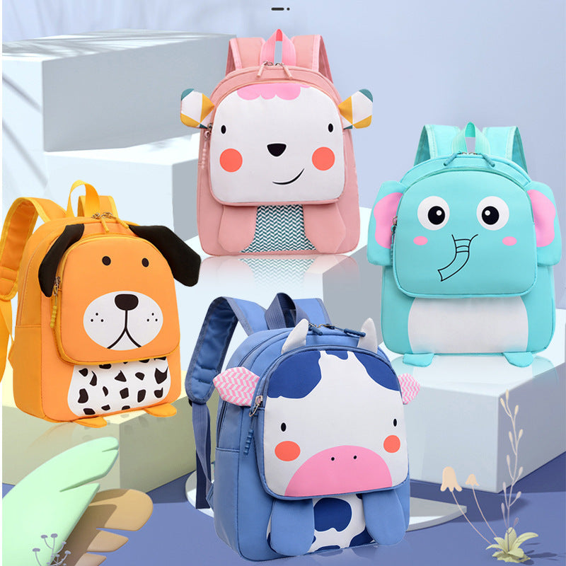 Kindergarten Fashion Burden Alleviation Backpack Cute Animal Image Macaron Color