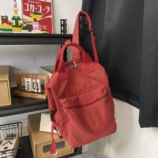 Korean Style Large Capacity Washed Canvas Backpack Retro Mori Leisure