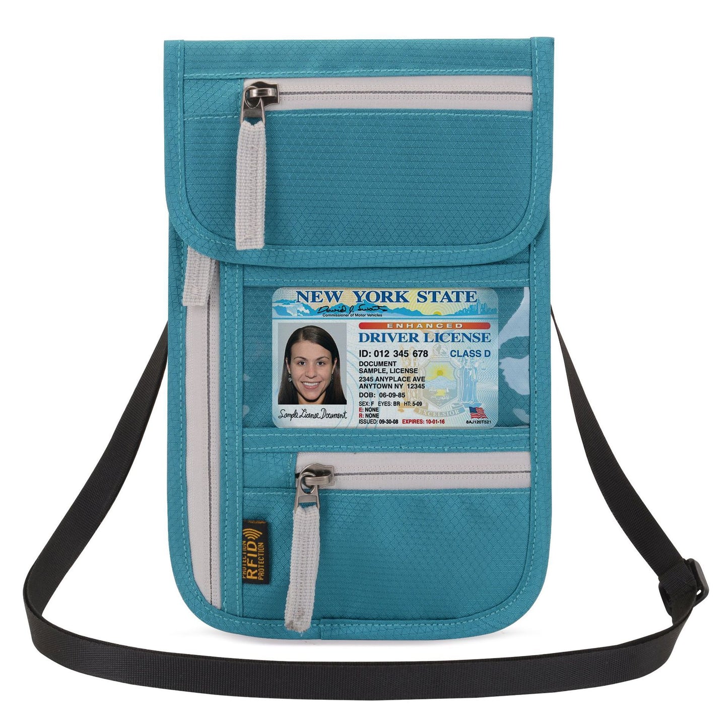 Travel Abroad Document Package Multi-functional Waterproof Neck Passport Holder