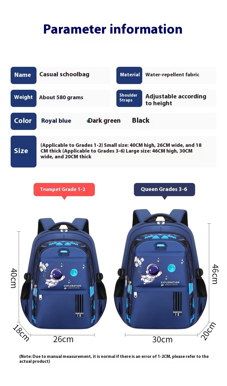 Spaceman Primary School Student Oxford Cloth Schoolbag Children Nylon Backpack Men