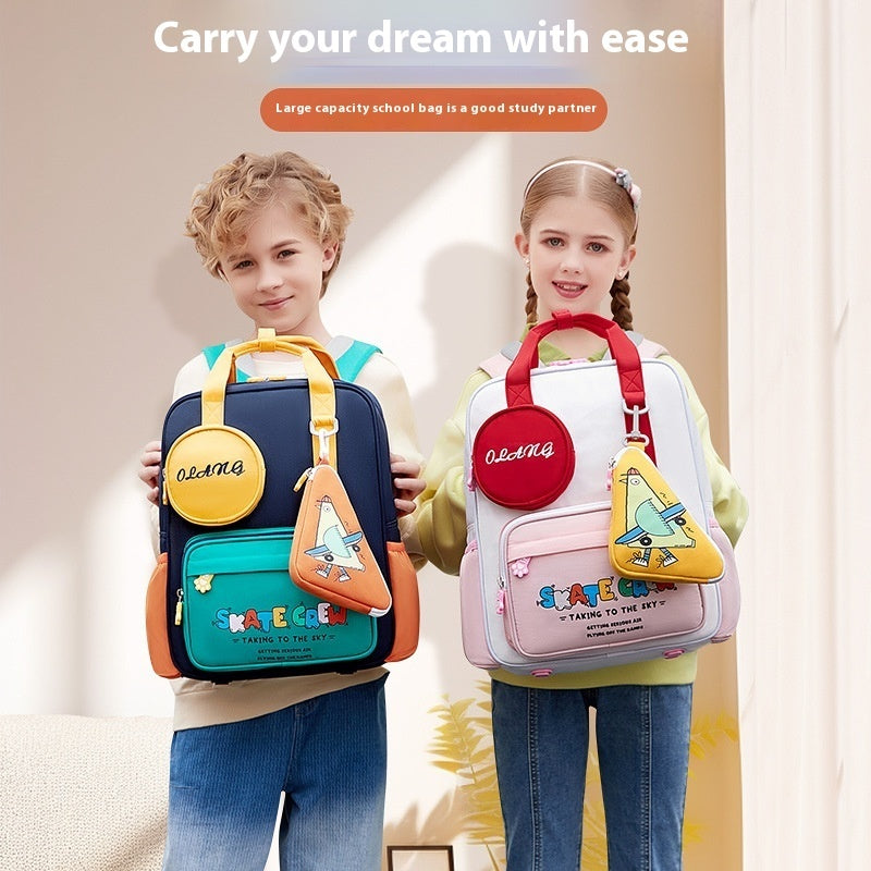 Primary School Student Schoolbag Cute Female Spine-protective Backpack Waterproof