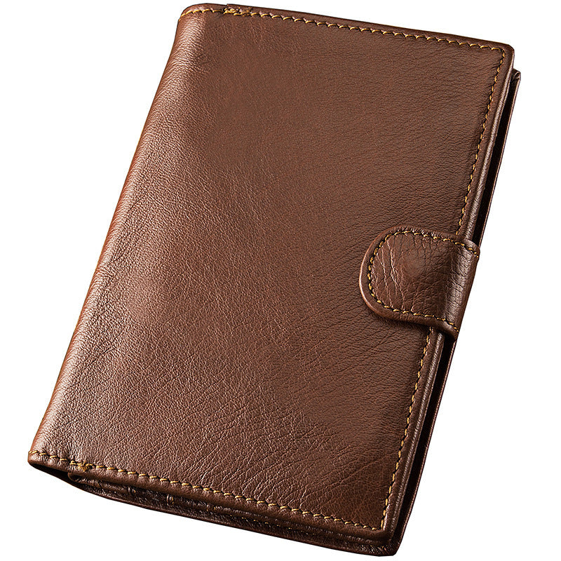 Men's Handmade Literary Vertical Leather Wallet