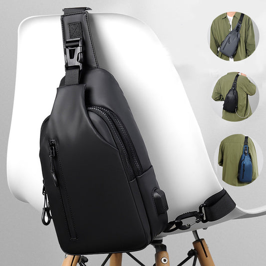 Black Sling Crossbody Backpack Shoulder Bag For Men Chest Bag