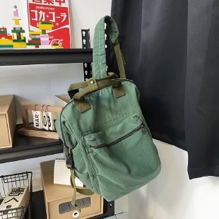 Korean Style Large Capacity Washed Canvas Backpack Retro Mori Leisure