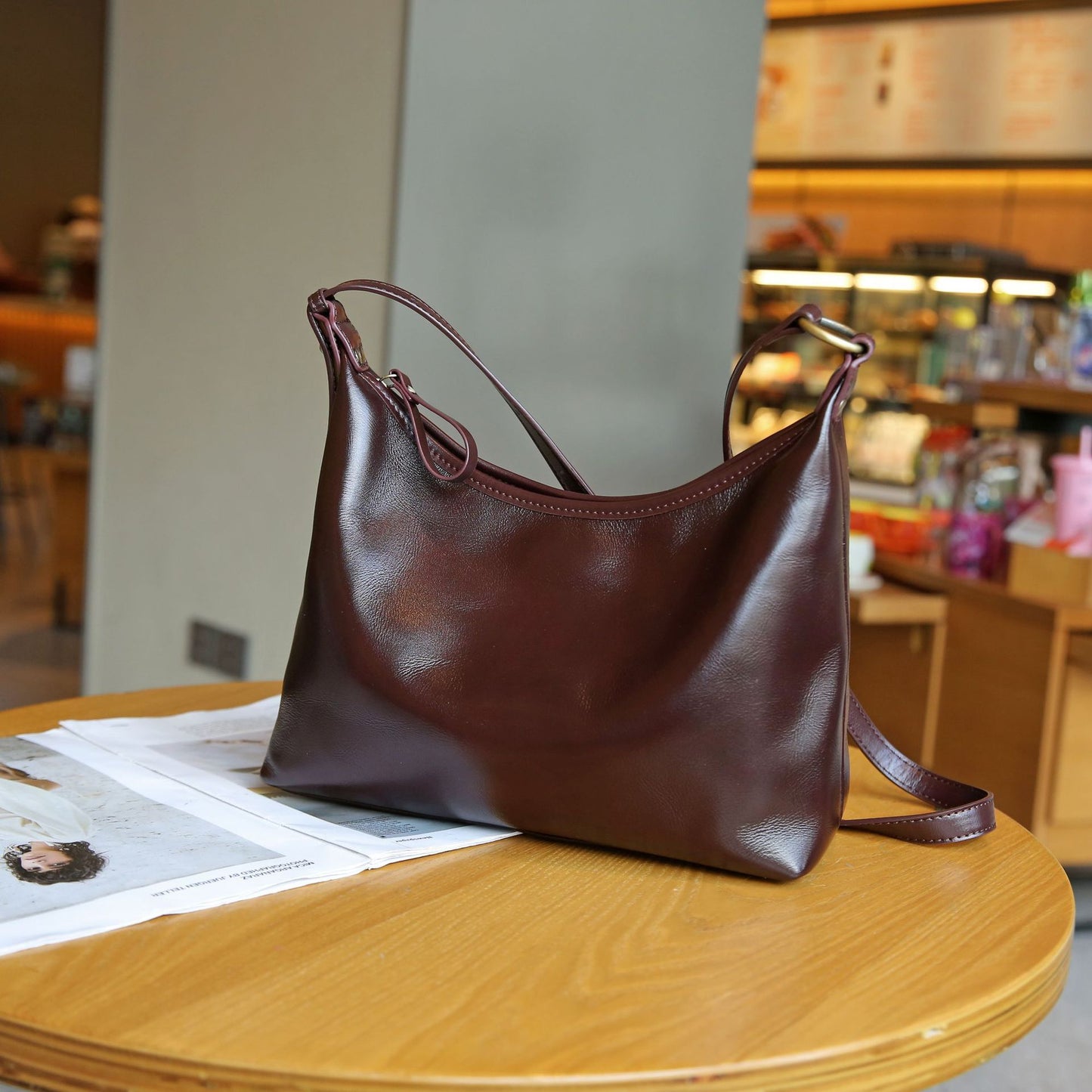 Vegetable Tanned Full-grain Leather Cowhide Minority All-match Women's Bag