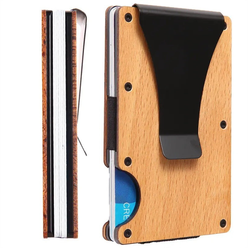 Card Sleeve Anti-theft Brush RFID Wooden Wallet