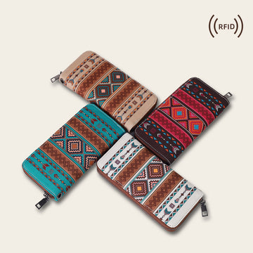 Bohemian Wind Retro RFID Belt Wallet for Women