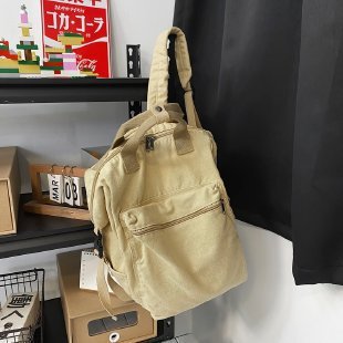 Korean Style Large Capacity Washed Canvas Backpack Retro Mori Leisure