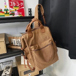 Korean Style Large Capacity Washed Canvas Backpack Retro Mori Leisure