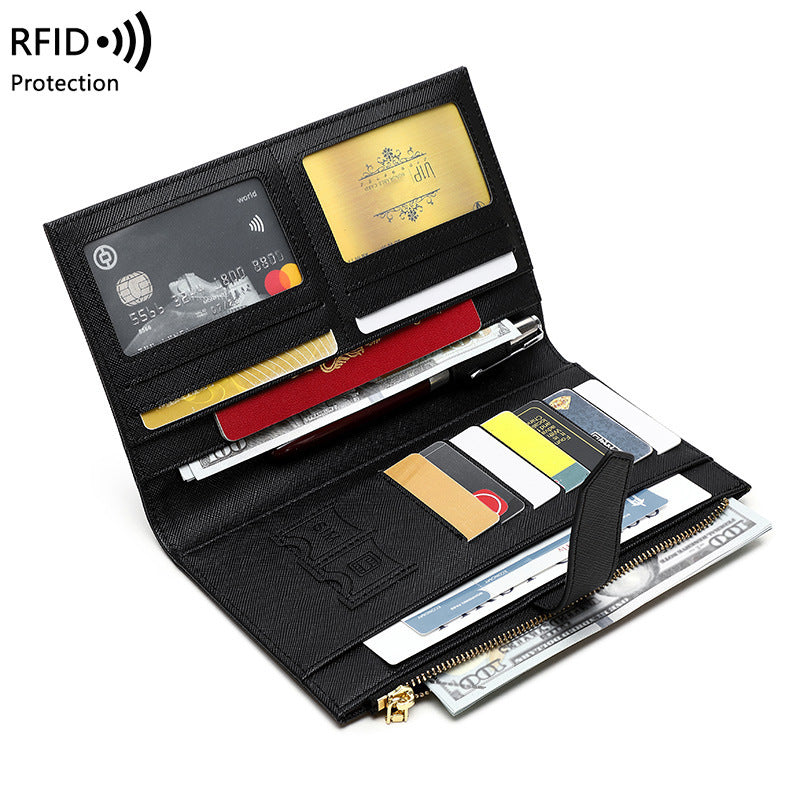 RFID Anti-magnetic Passport Holder Multifunctional Long Ladies Wallet